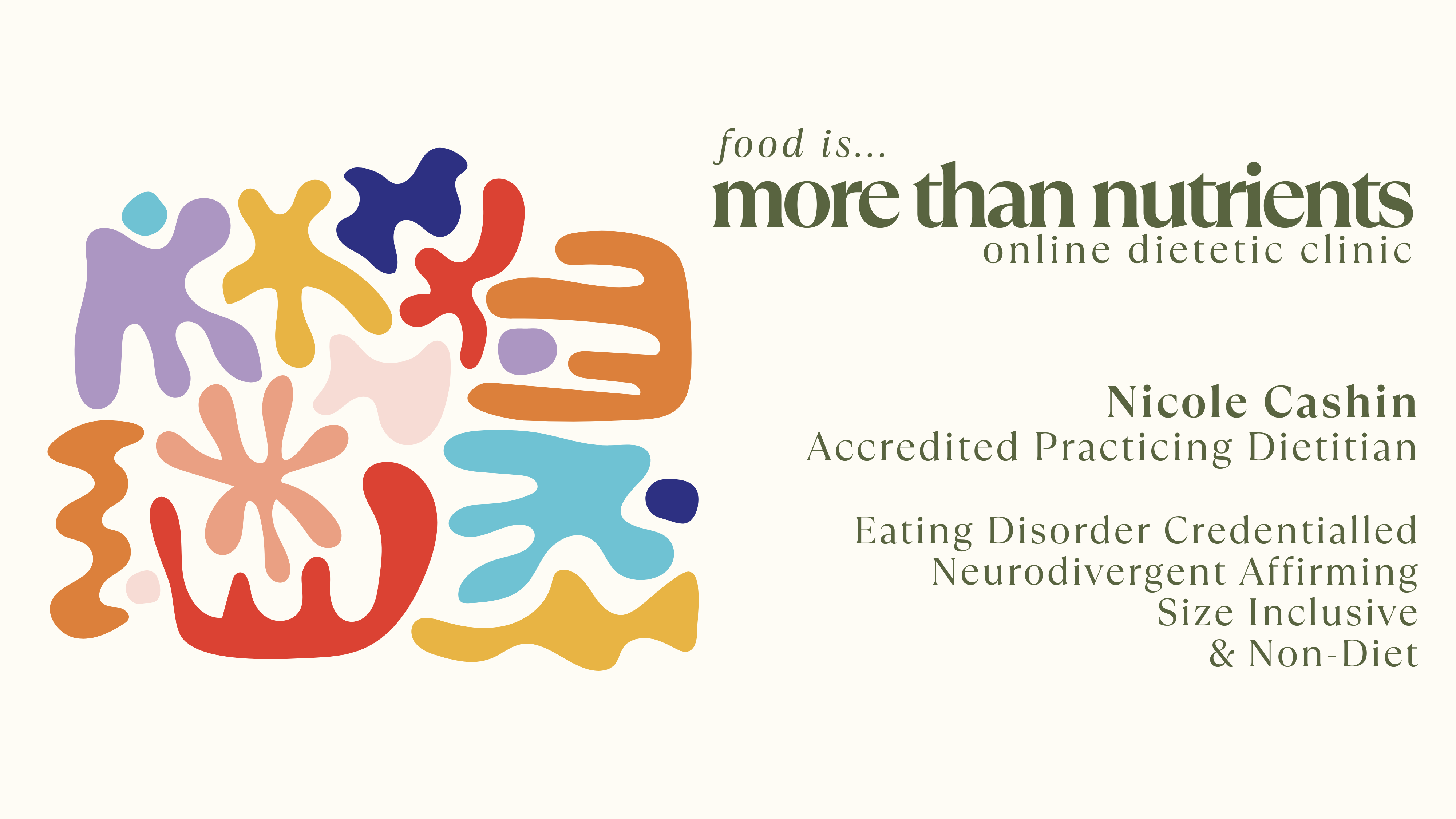 Logo, Nicole Cashin Accredited Practicing Dietitian, specialist in working with those experiencing eating disorders, chronic dieting and feeding disorders including ARFID 